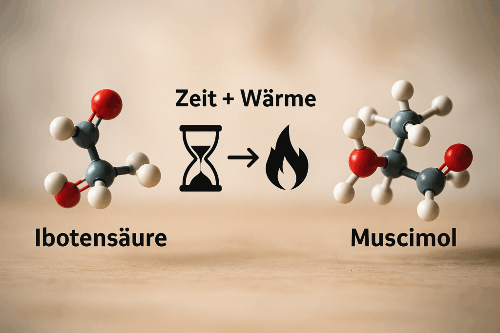 Le pH dans le microdosage : pourquoi l'acidité peut-elle influencer l'effet ? 1 Valeur du pH lors du microdosage : comment l'acide iboténique se transforme en muscimol Exemple d'image