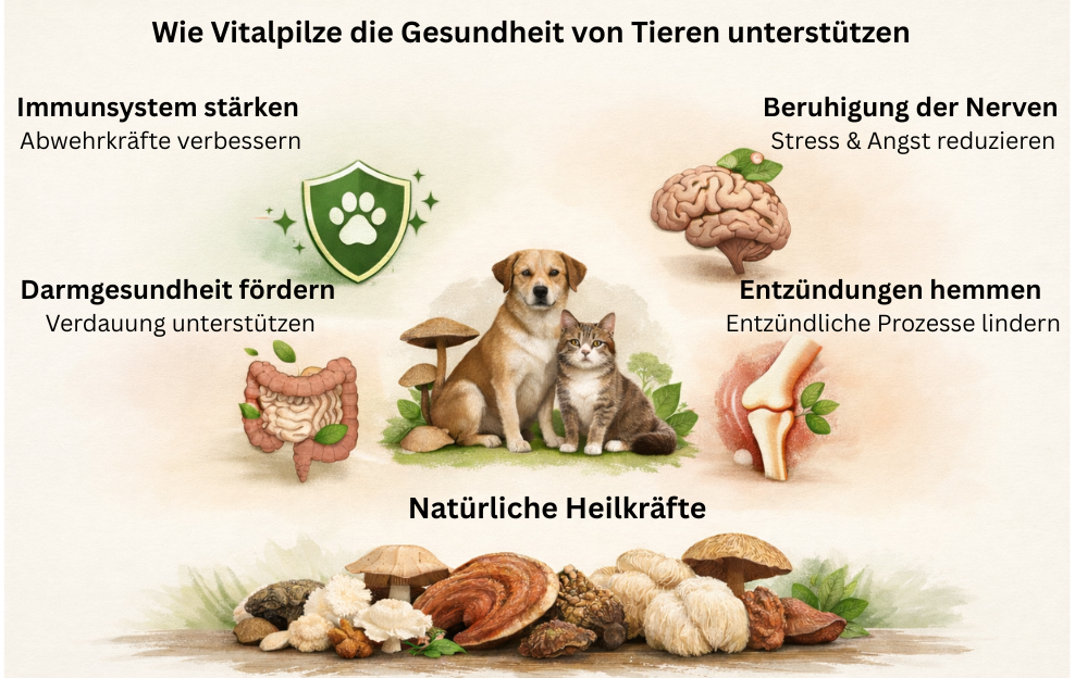 Wie Vitalpilze die Gesundheit von Tieren unterstuetzen 1