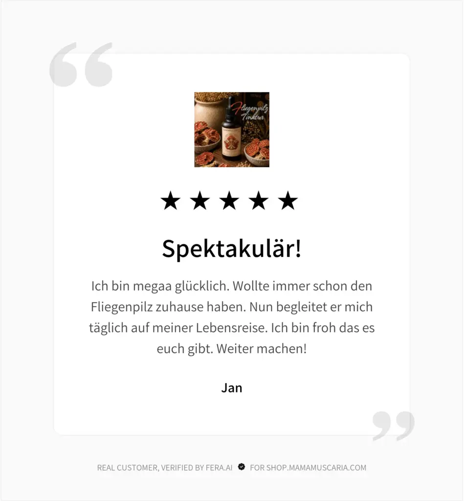 MamaMuscaria Kundenbewertung Fliegenpilz Tinktur
