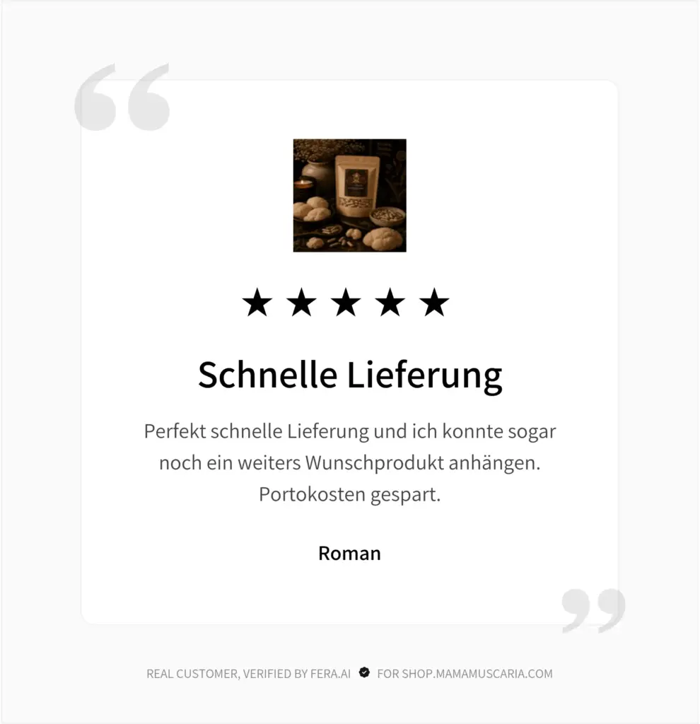 MamaMuscaria Kundenbewertung Hericium Löwenmähne Pulver
